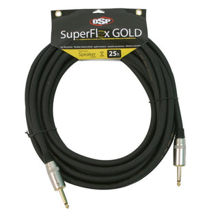 OSP SuperFlex GOLD 25' ft Premium Speaker Cable, 1/4" -1/4", Neutrik Connectors