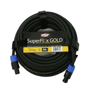 OSP SuperFlex GOLD 50' ft Premium Speaker Cable with Neutrik Speakon Connectors