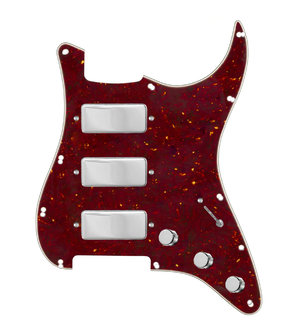 920D Custom Stadium Triple Mini Humbucker Loaded Pickguard for Strat With A Tortoise Pickguard and S7W-500K Wiring Harness