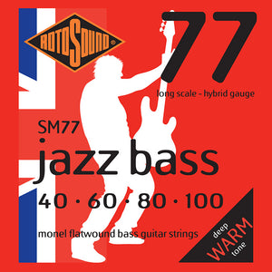 Rotosound SM77 Long-Scale 4-String Jazz Bass Strings Set, 40-100