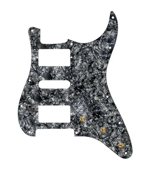 920D Custom HSH Pre-Wired Pickguard for Strat With A Black Pearl Pickguard and S5W-HSH-BL Wiring Harness