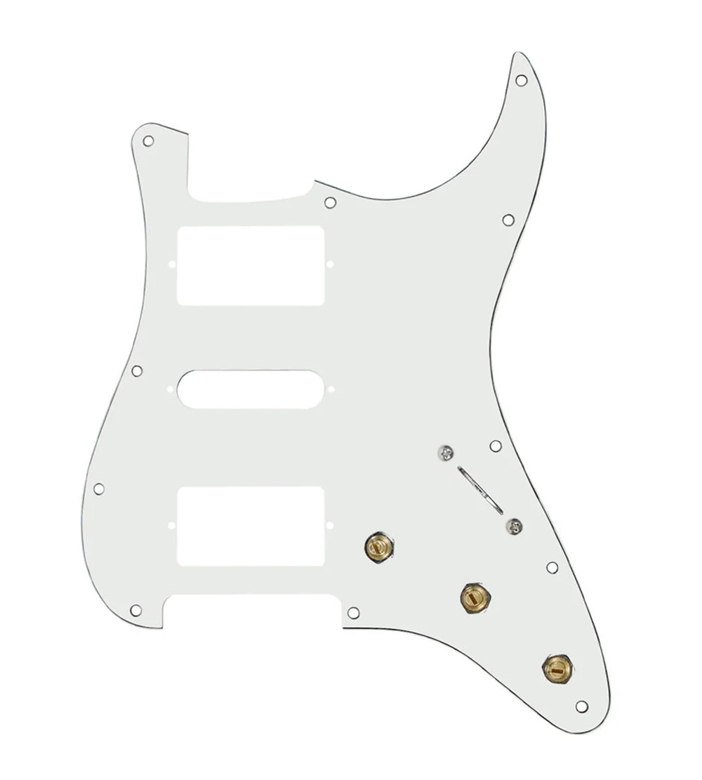 920D Custom HSH Pre-Wired Pickguard for Strat With A Parchment and S5W-HSH-BL Wiring Harness