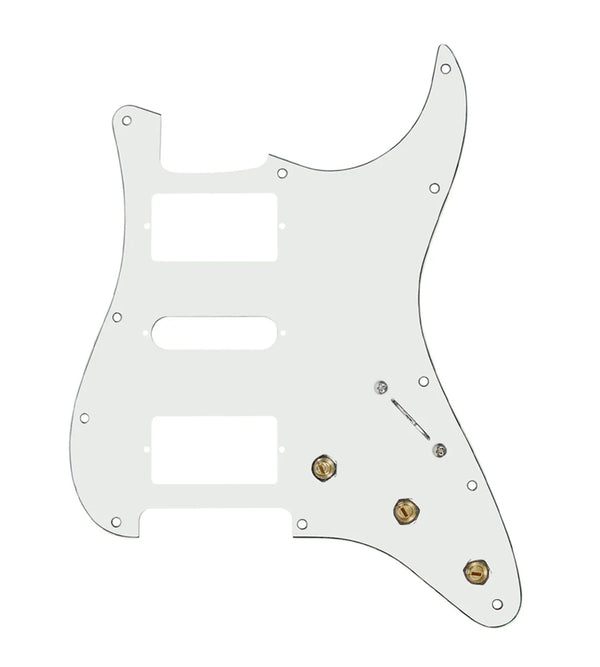 920D Custom HSH Pre-Wired Pickguard for Strat With A Parchment and S5W-HSH-BL Wiring Harness