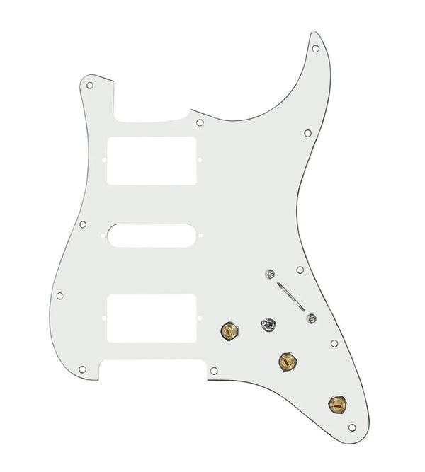 920D Custom HSH Pre-Wired Pickguard for Strat With A Parchment Pickguard and S7W-HSH-MT Wiring Harness