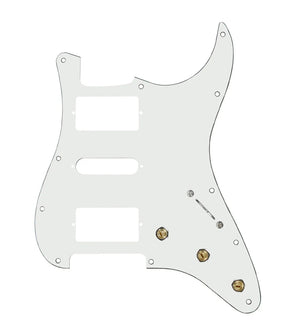 920D Custom HSH Pre-Wired Pickguard for Strat With A Parchment Pickguard and S7W-HSH-PP Wiring Harness