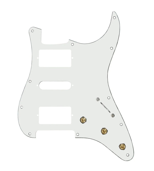 920D Custom HSH Pre-Wired Pickguard for Strat With A Parchment Pickguard and S7W-HSH-PP Wiring Harness