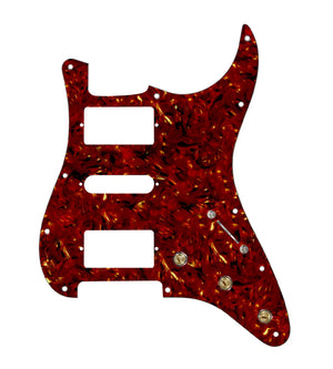 920D Custom HSH Pre-Wired Pickguard for Strat With A Tortoise Pickguard and S5W-HSH-BL Wiring Harness