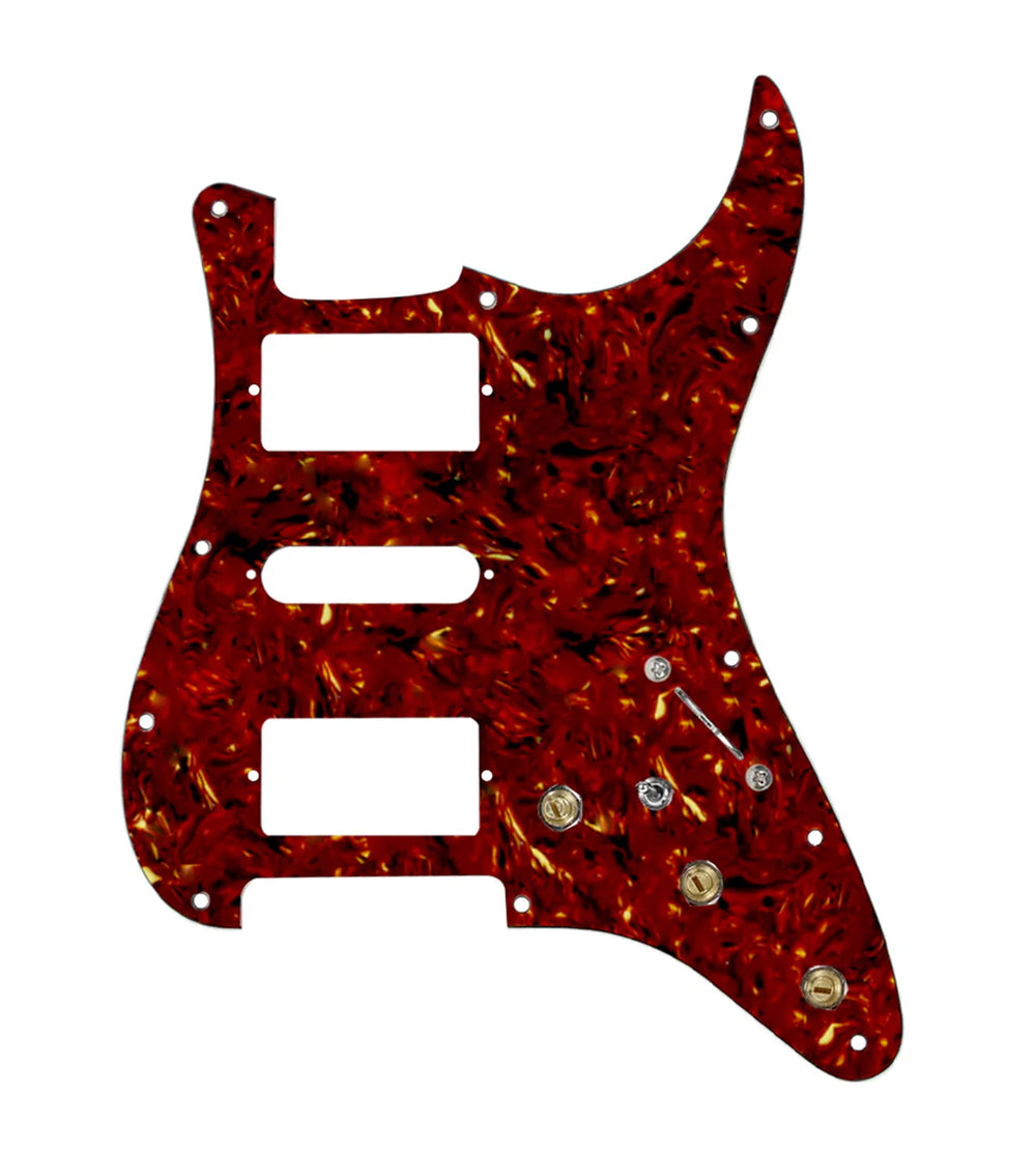 920D Custom HSH Pre-Wired Pickguard for Strat With A Tortoise Pickguard and S7W-HSH-MT Wiring Harness