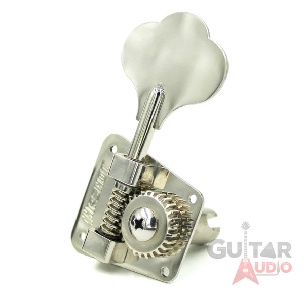 Hipshot 4-In-line HB2 Clover Key Bass Tuners, Nickel, Set of 4 (20210N)
