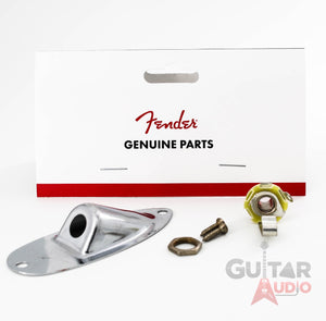 Genuine Fender ROAD WORN Chrome Strat/Stratocaster Jack Plate with Input Jack