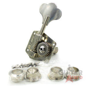 Hipshot 4-In-line HB3 Clover Key Bass Tuners, Nickel, Set of 4 (20310N)