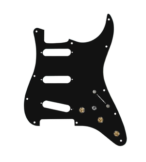 920D Custom SSS Pre-Wired Pickguard for Strat With A Black Pickguard and S7W-MT Wiring Harness