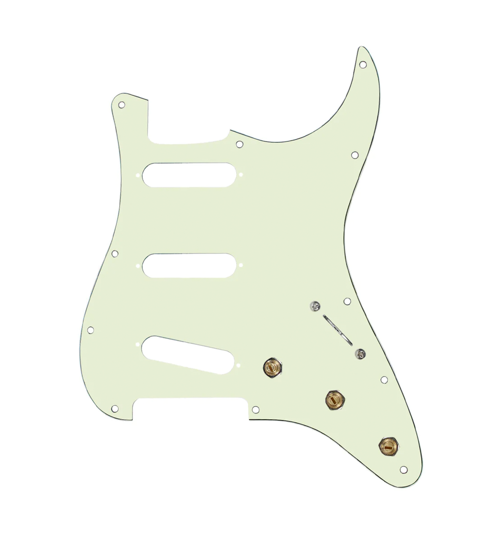 920D Custom SSS Pre-Wired Pickguard for Strat With A Mint Green Pickguard and S5W Wiring Harness