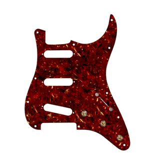920D Custom SSS Pre-Wired Pickguard for Strat With A Tortoise Pickguard and S5W-BL-V Wiring Harness