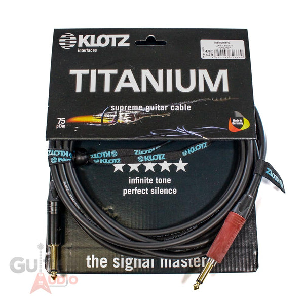 Klotz TITANIUM Supreme Guitar/Instrument Cable, 15ft/4.5m, Straight Silent Plug
