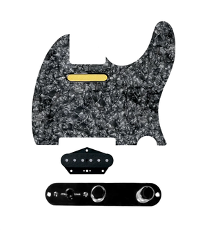 920D Custom Gold Foil Loaded Pickguard for Tele With Black Pearl Pickguard and T4W-B Control Plate