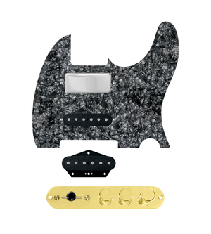 920D Custom Mason Style Loaded Pickguard for Nashville Tele With Black Pearl Pickguard and TMAS-G Control Plate