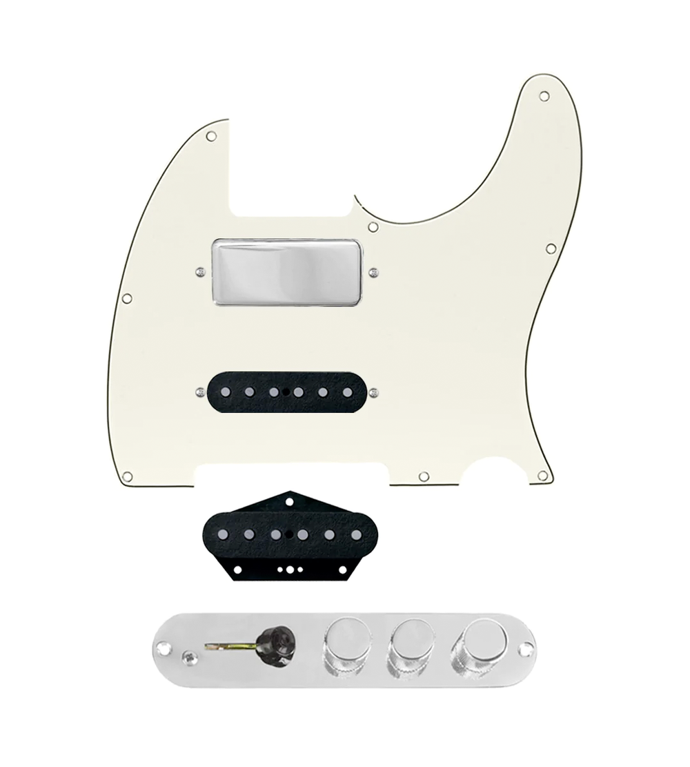 920D Custom Mason Style Loaded Pickguard for Nashville Tele With Parchment Pickguard and TMAS-C Control Plate