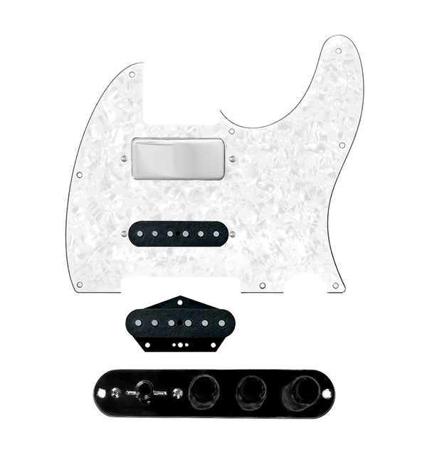 920D Custom Mason Style Loaded Pickguard for Nashville Tele With White Pearl Pickguard and TMAS-B Control Plate