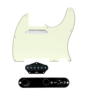 920D Custom Texas Grit Loaded Pickguard for Tele With Mint Green Pickguard and T3W-REV-B Control Plate
