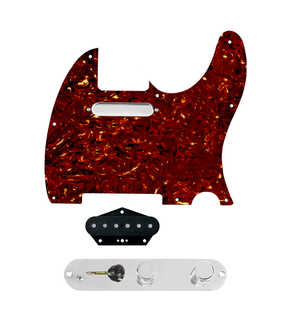 920D Custom Texas Grit Loaded Pickguard for Tele With Tortoise Pickguard and T3W-C Control Plate