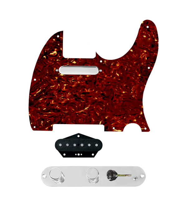920D Custom Texas Grit Loaded Pickguard for Tele With Tortoise Pickguard and T3W-REV-C Control Plate