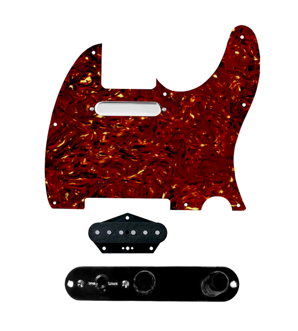 920D Custom Texas Grit Loaded Pickguard for Tele With Tortoise Pickguard and T4W-B Control Plate