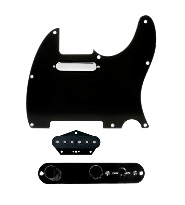 920D Custom Texas Vintage Loaded Pickguard for Tele With Black Pickguard and T3W-REV-B Control Plate