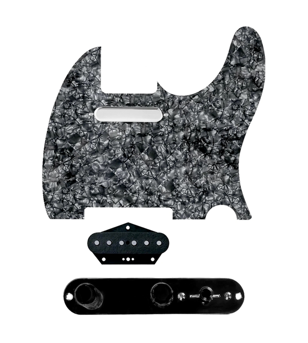 920D Custom Texas Vintage Loaded Pickguard for Tele With Black Pearl Pickguard and T4W-REV-B Control Plate