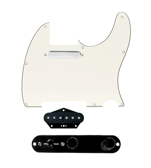 920D Custom Texas Vintage Loaded Pickguard for Tele With Parchment Pickguard and T3W-B Control Plate