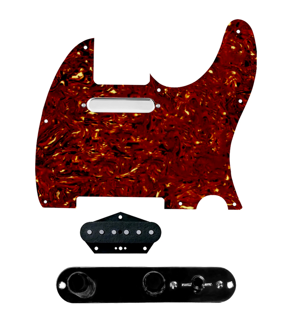 920D Custom Texas Vintage Loaded Pickguard for Tele With Tortoise Pickguard and T3W-REV-B Control Plate