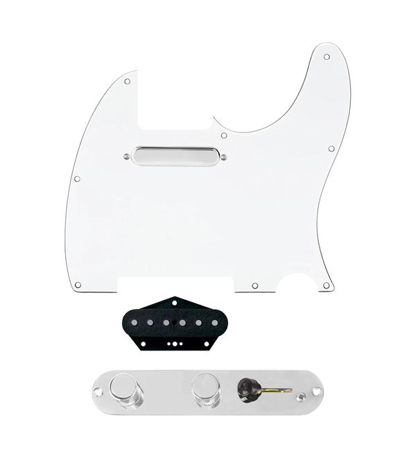 920D Custom Texas Vintage Loaded Pickguard for Tele With White Pickguard and T4W-REV-C Control Plate