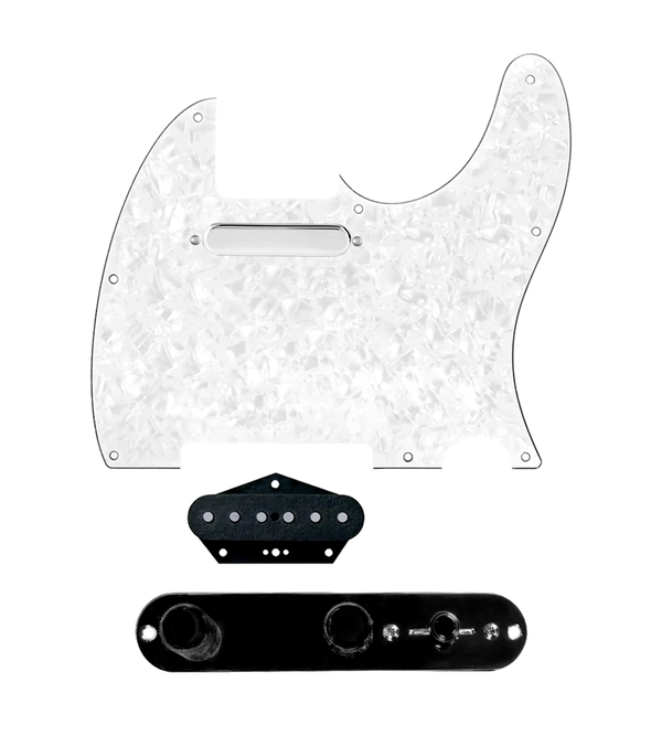 920D Custom Texas Vintage Loaded Pickguard for Tele With White Pearl Pickguard and T3W-REV-B Control Plate