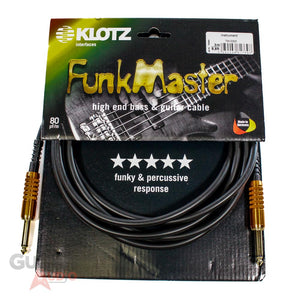 Klotz FunkMaster High End Guitar & Bass Cable, 10ft/3m, Straight/Straight