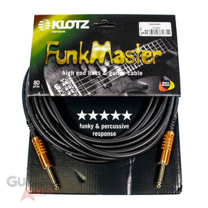Klotz FunkMaster High End Guitar & Bass Cable, 20ft/6m, Straight/Straight