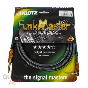 Klotz FunkMaster High End Guitar & Bass Cable, 10/ft3m, Straight/Angled