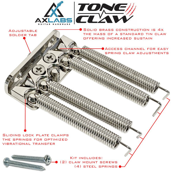 AxLabs APTCNI Tone Claw Locking Tremolo Spring Claw System, NICKEL