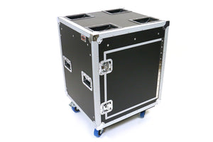 OSP TR12U-20-SR-PD Tour Ready 12-Space 20" Deep Shock Rack Case w/ Pocket Doors