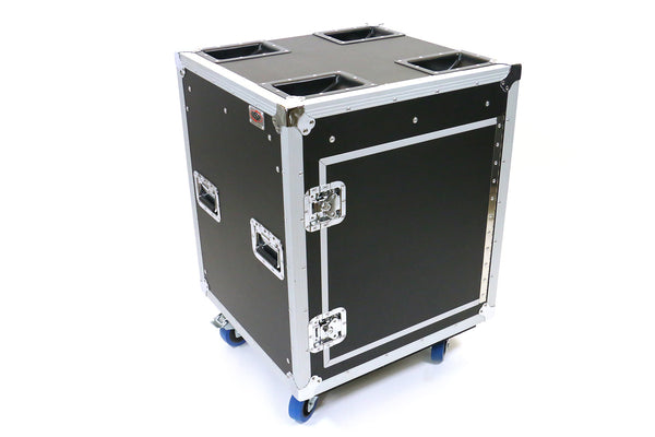 OSP TR12U-20-SR-PD Tour Ready 12-Space 20" Deep Shock Rack Case w/ Pocket Doors