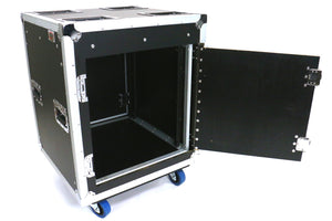 OSP TR12U-20-SR-PD Tour Ready 12-Space 20" Deep Shock Rack Case w/ Pocket Doors