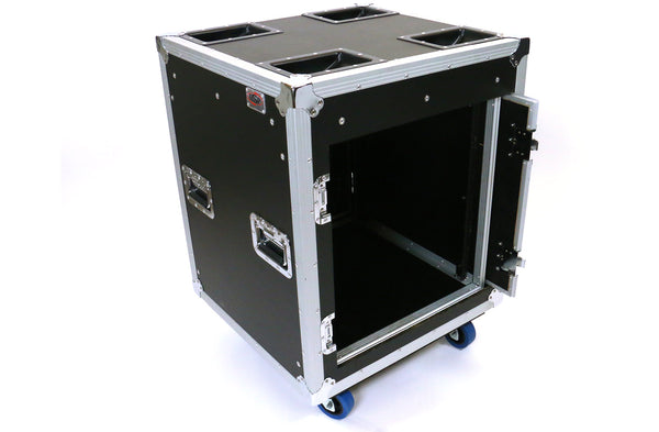 OSP TR12U-20-SR-PD Tour Ready 12-Space 20" Deep Shock Rack Case w/ Pocket Doors