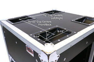 OSP TR12U-20-SR-PD Tour Ready 12-Space 20" Deep Shock Rack Case w/ Pocket Doors
