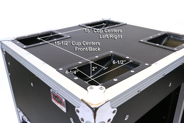 OSP TR12U-20-SR-PD Tour Ready 12-Space 20" Deep Shock Rack Case w/ Pocket Doors