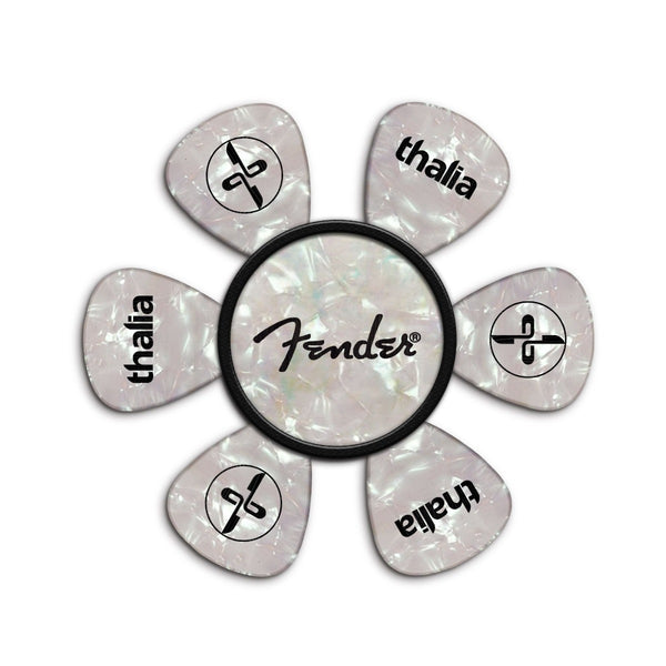 Thalia X Fender Pick Puck, Guitar Pick Holder, Mother of Pearl/Spaghetti Logo