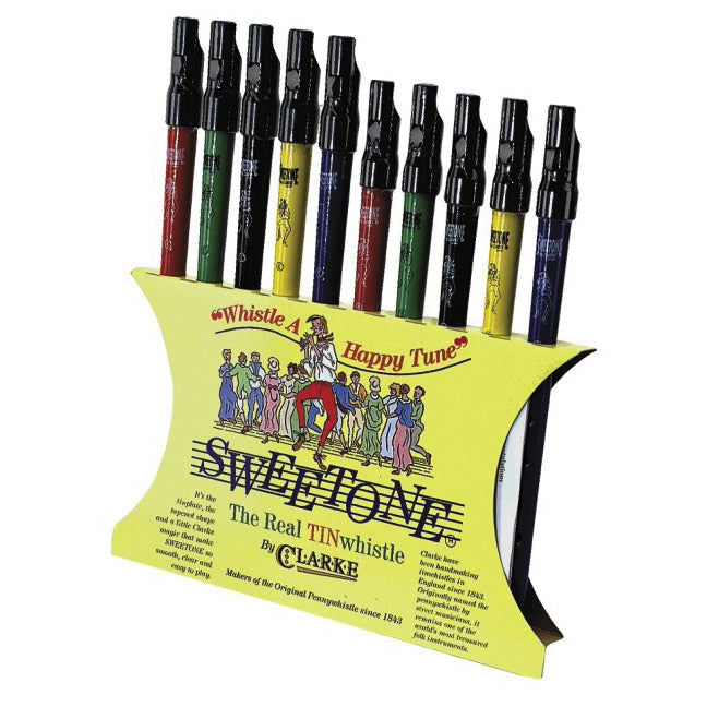 Clarke SDU10 Sweetone Bulk Display Box of Colored Whistles - Set of 10