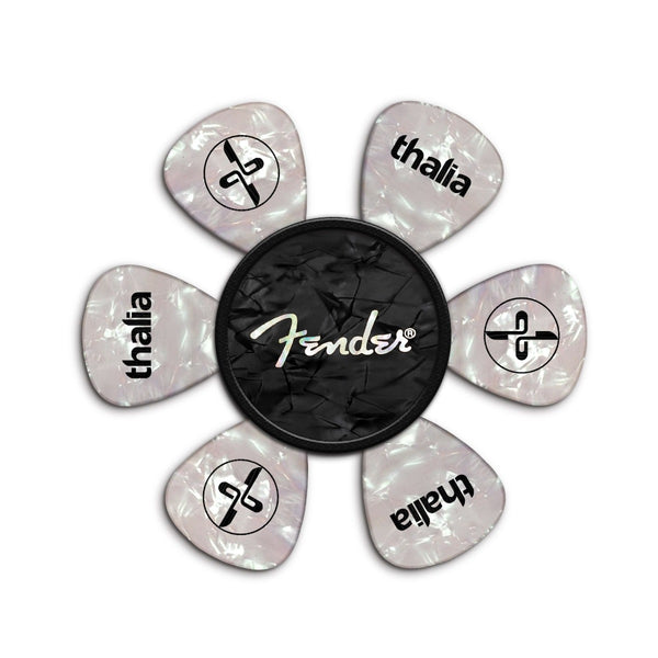 Thalia X Fender Pick Puck, Guitar Pick Holder, Black Pearl/Spaghetti Logo