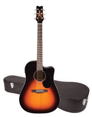 Jasmine JD39CE-SB Sunburst Acoustic-Electric Guitar with CASE