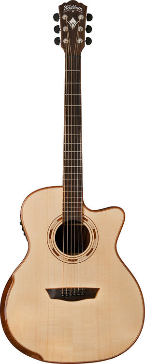 Washburn WCG25SCE Comfort Series Deluxe Acoustic Electric Guitar, Natural