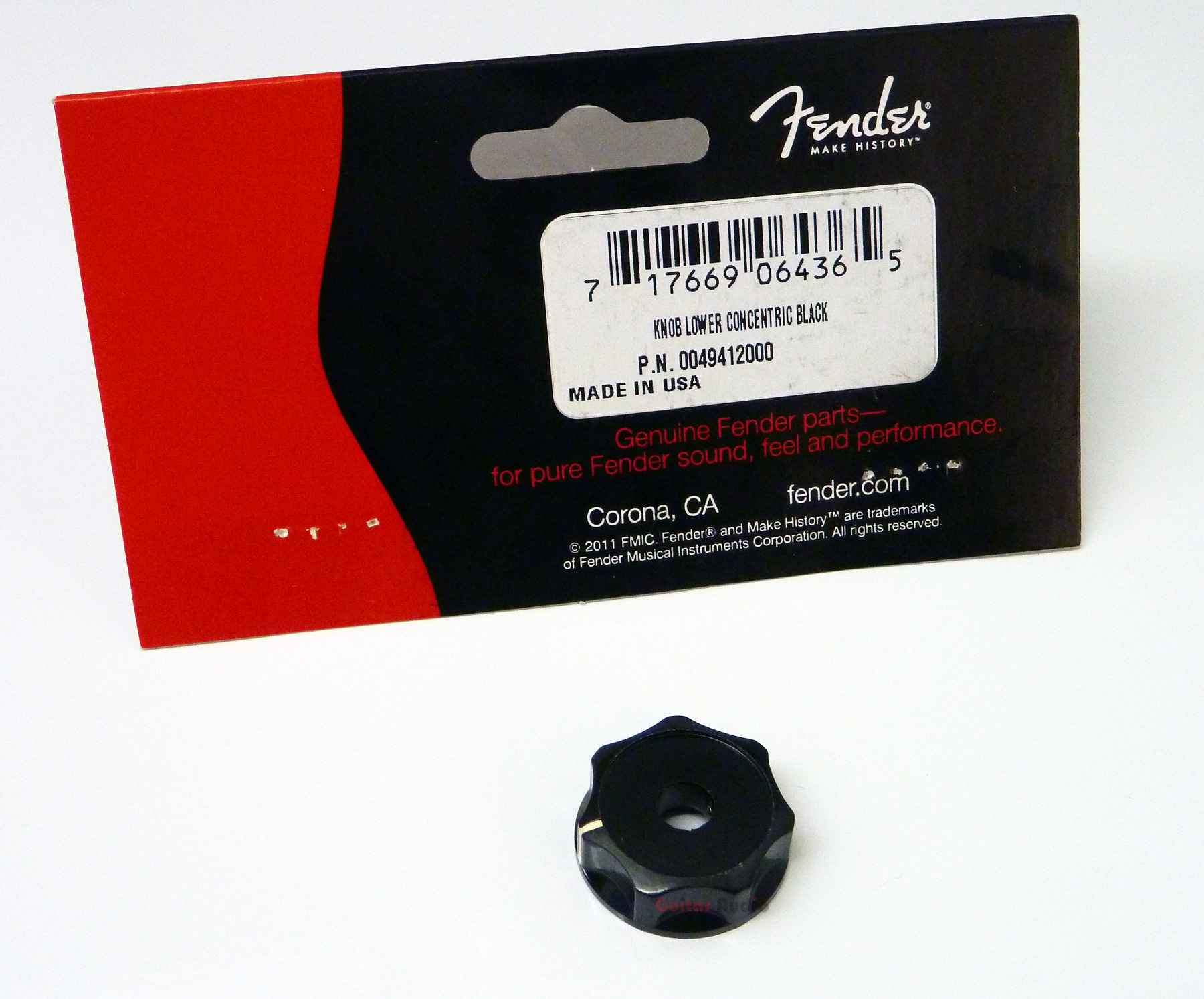 Black Fender Deluxe Jazz Bass Concentric Lower Knob