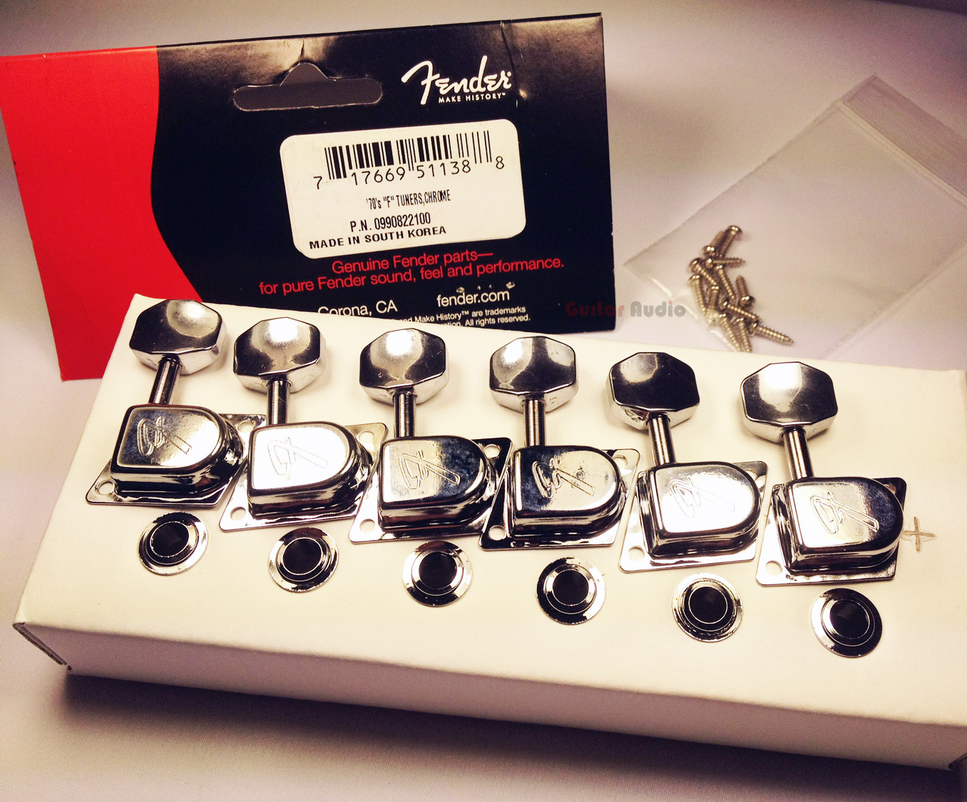 Genuine Fender Chrome '70s F Tuners Strat/Tele Stratocaster/Telecaster